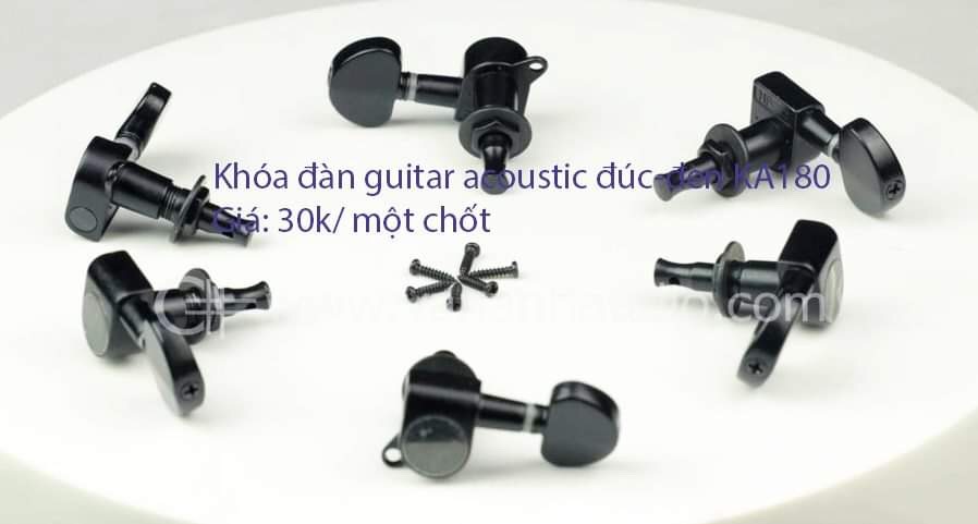 Khóa đàn guitar acoustic đúc đen KA180